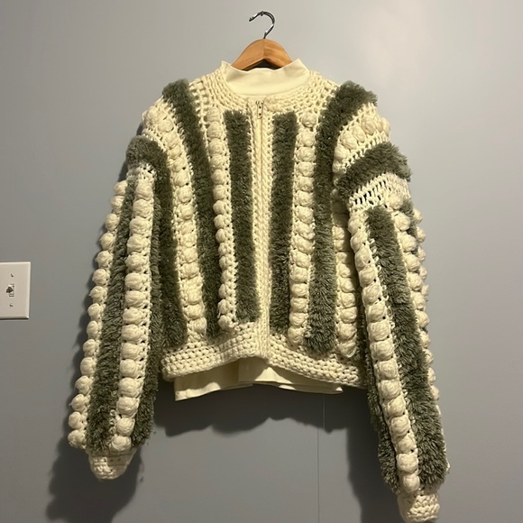 VINTAGE Sage and Cream cropped cardigan - Picture 6 of 13